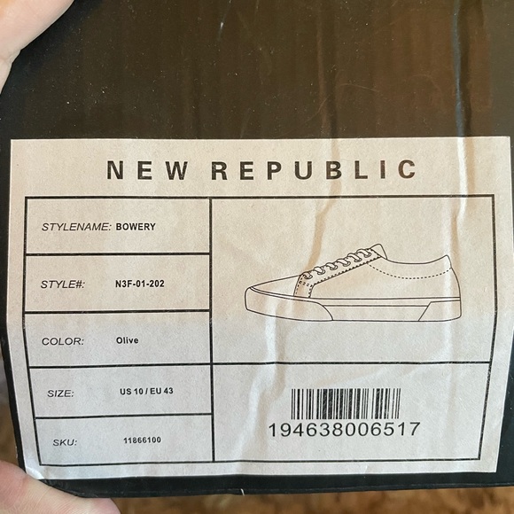 New Republic Mens Olive Army Green Canvas Sneakers size  10 - Picture 3 of 7